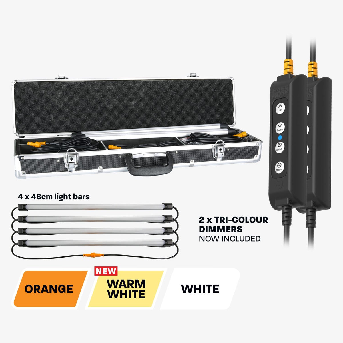 HARDKORR 4 BAR TRI-COLOUR LED CAMP LIGHT KIT