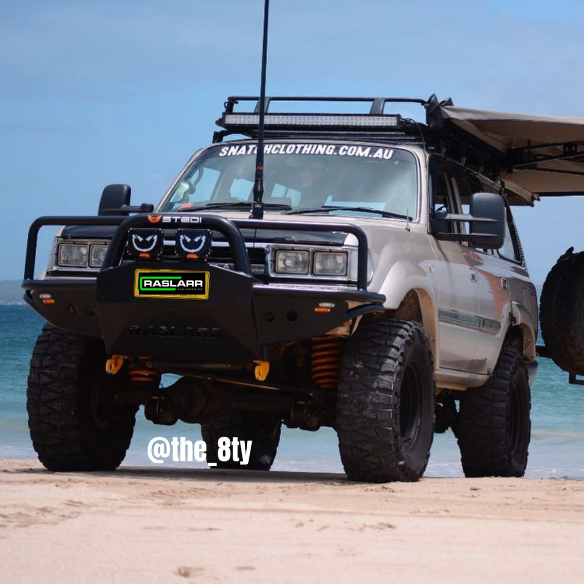 80 Series Toyota LandCruiser Azza Bull Bar (Old Hoops) - 1992 / Low Mount Winch