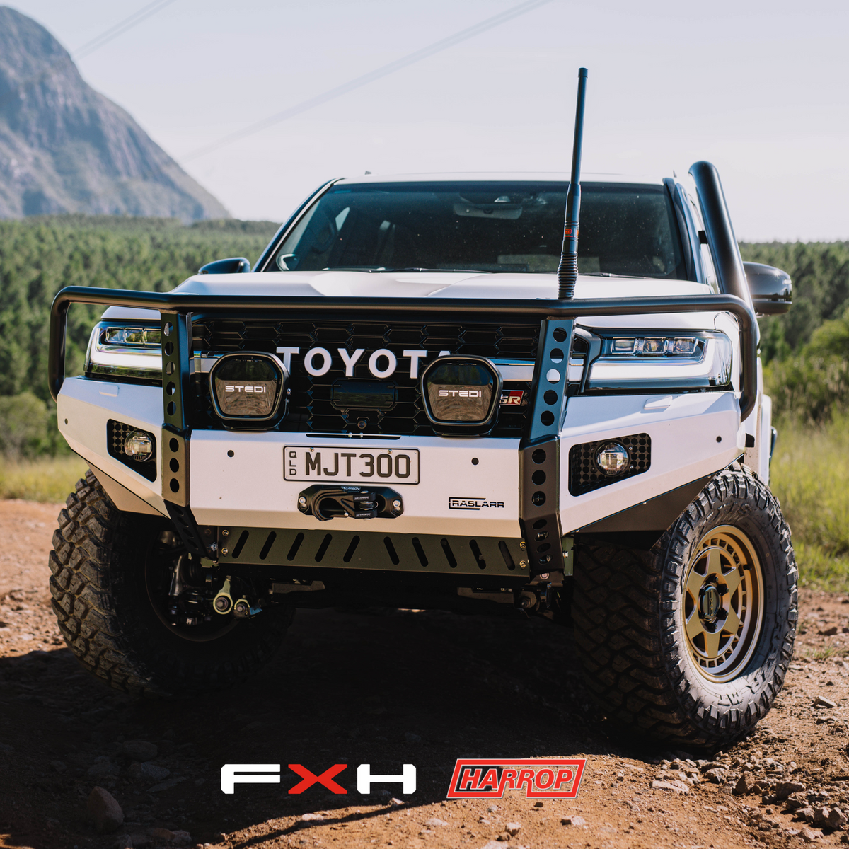 300 Series Toyota LandCruiser Hooped (Dallas) Bull Bar - GX / Light Bar: No