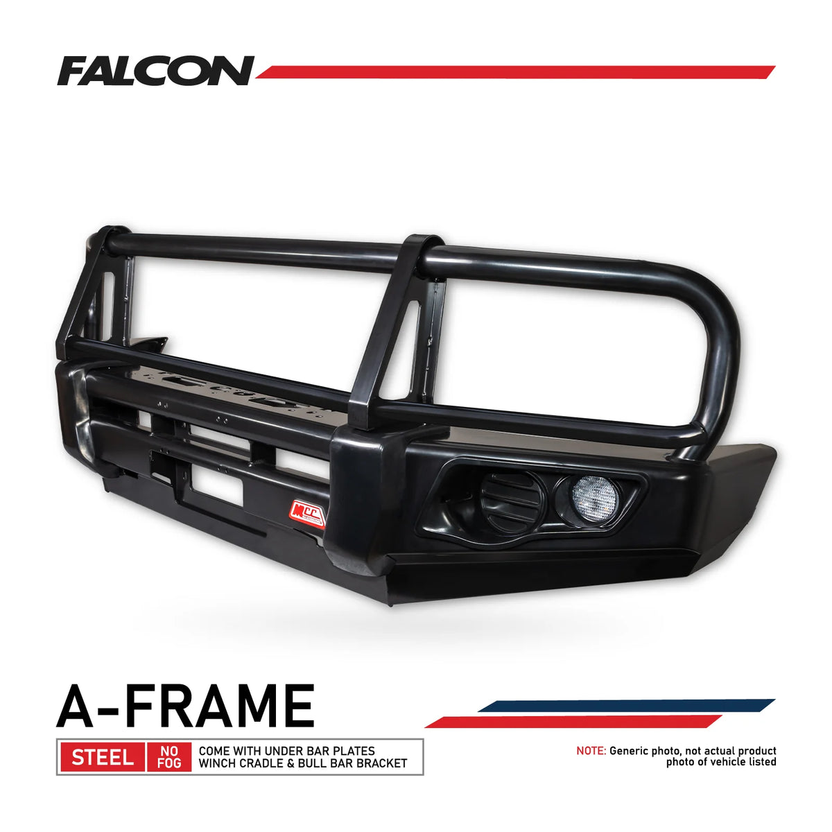 JAC T9 2025-On 707-02 Falcon Bull Bar Black A-Frame Package (No Foglight) (Sand Black)