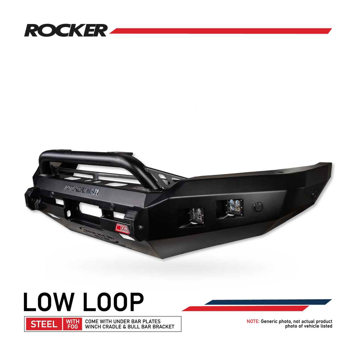 All-New Amarok 2023-On - 078-01SQL Rocker Bull Bar Single Low Loop Package - SKU MCC-04002-7801SQL