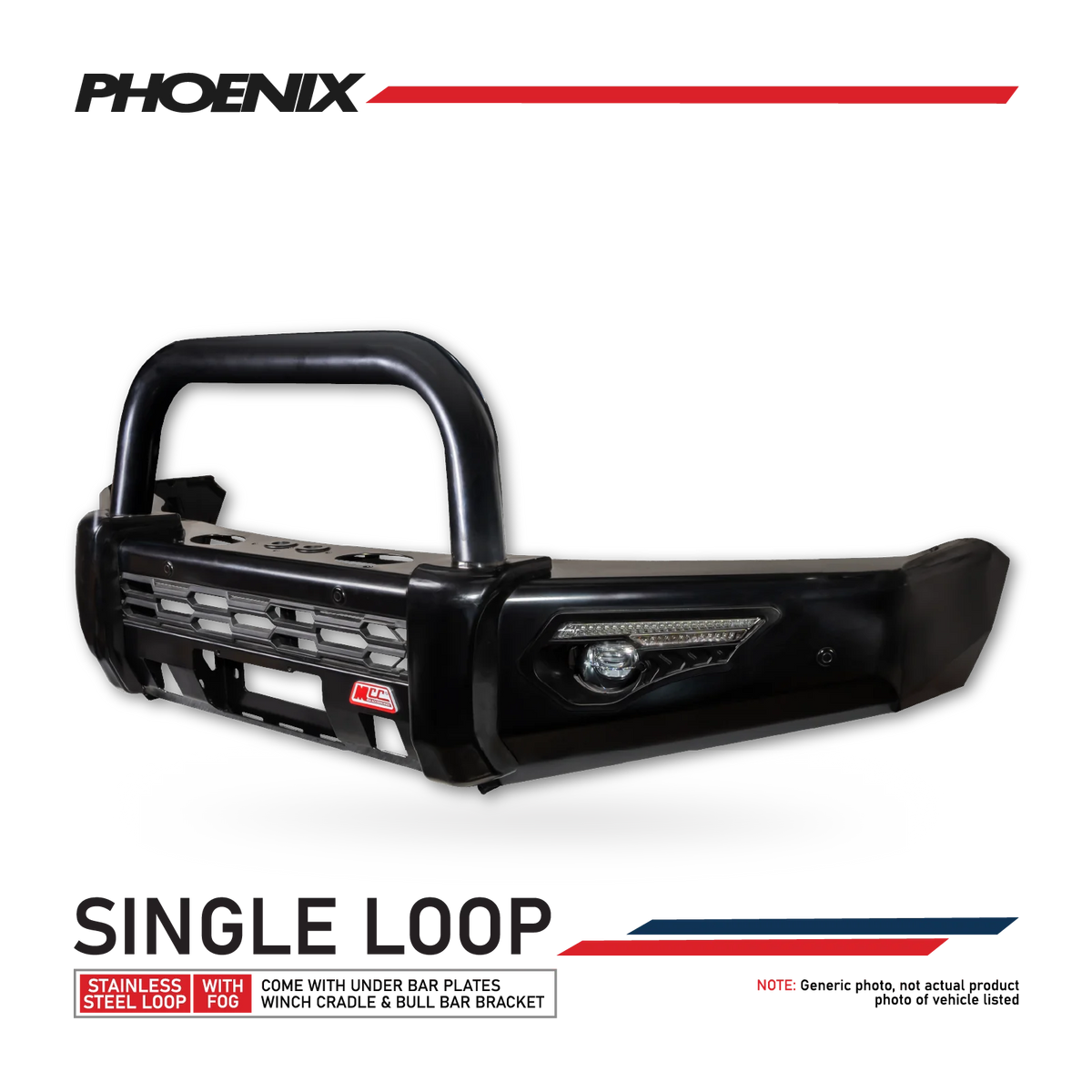 MUX RF 2013-2016 808-01 Phoenix Bull Bar Single Black Loop Package - SKU MCC-08003-801SBL