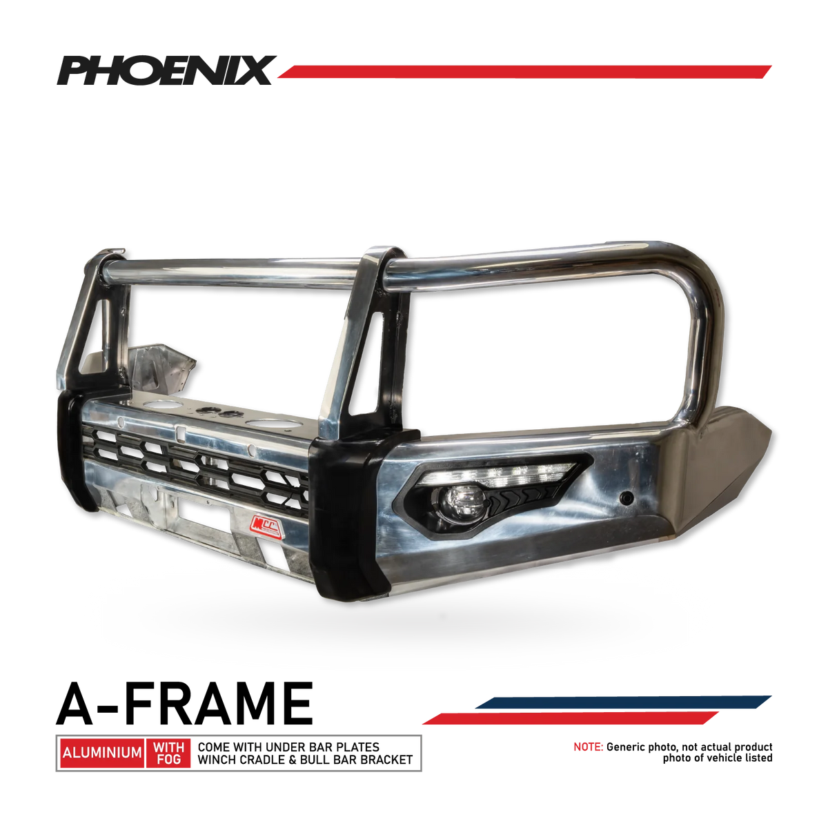 Dmax 2024-On (10/23) 808-02A Alloy Phoenix Bull Bar A-Frame Package