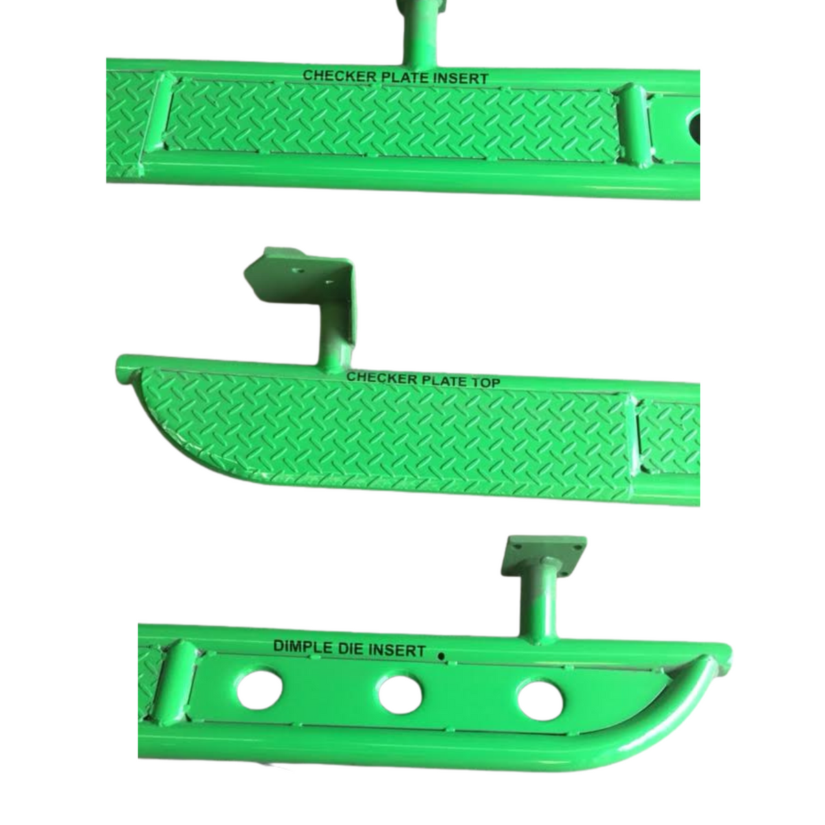 80 Series Toyota LandCruiser Traditional Rock Sliders & Rails - 1992 / Black Checker Inserts