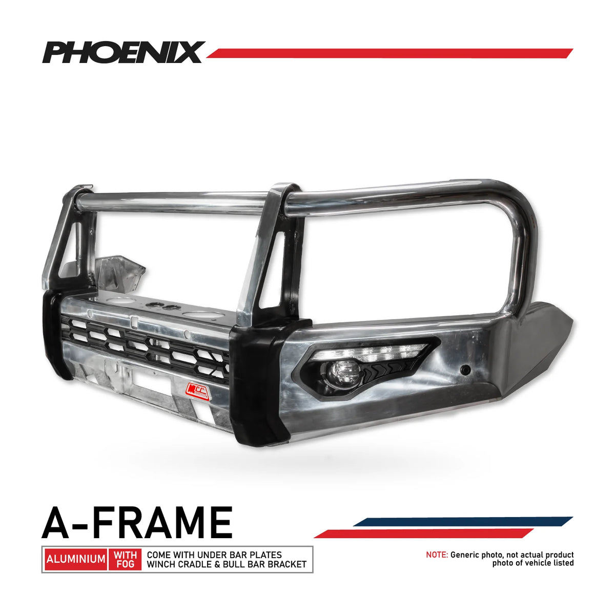 Triton MV 2024-On 808-01A Alloy Phoenix Bull Bar Triple Loop Package