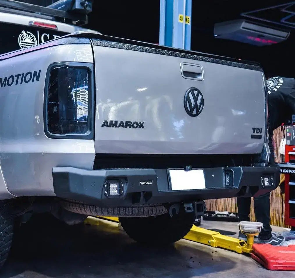 Aluminum Rear Bar - VW Amarok 2010-2022, includes RIVAL Spotlights
