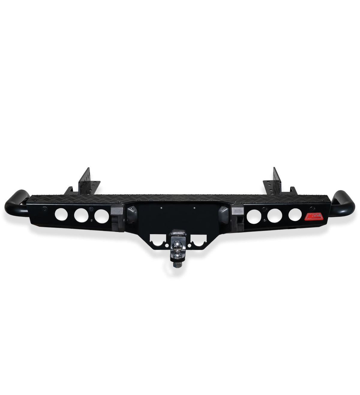 Navara D22 1997-2015 022-03 Jack Rear Bar with Black Step Plate Package - SKU MCC-03008-203SPB