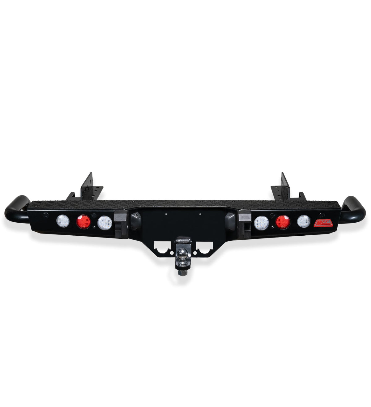 Rodeo RA RA7/ Colorado RC/ GW V200 2003-2011 022-03 Jack Rear Bar with Light kit and Black Step Plate Package - SKU MCC-07001-203SPBL