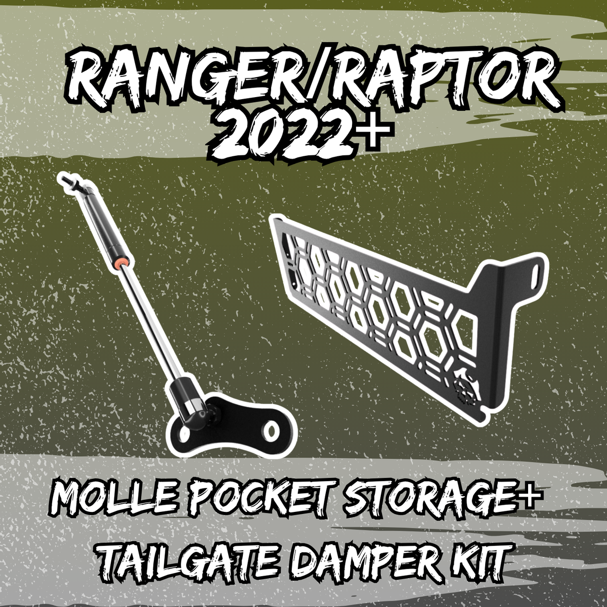 Molle Storage Pockets + Tailgate Damper Kit Bundle: Next Gen Ford Ranger/Raptor 2022+ - Passenger Side