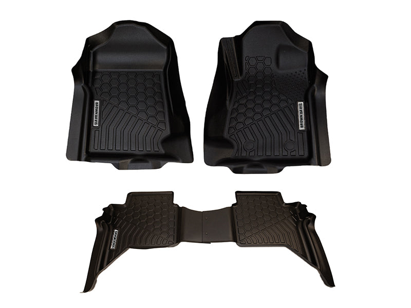 Brown Davis - Toyota Hilux (2015 Onwards) - 4WD Floor Mats - Full Set - Dual Cab - 48V AUTOMATIC MODELS ONLY
