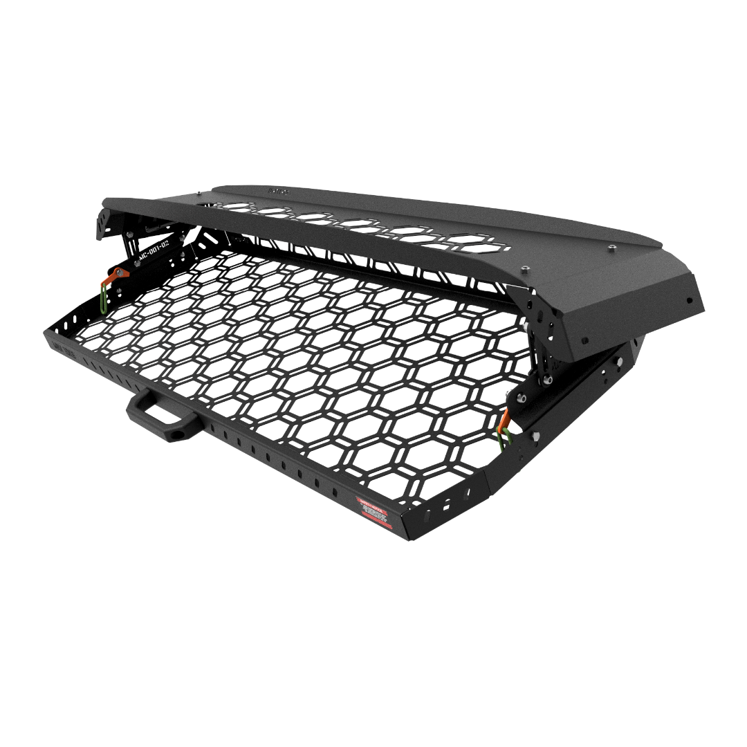 Drop Down Parcel Shelf to suit Toyota Land Cruiser 100 Series (Inward Facing Handles) - Parcel Shelf + (1 x Small + 1 x Medium + 1 x Large + 1 x Extra Large Wildtrak Canvas Bag)