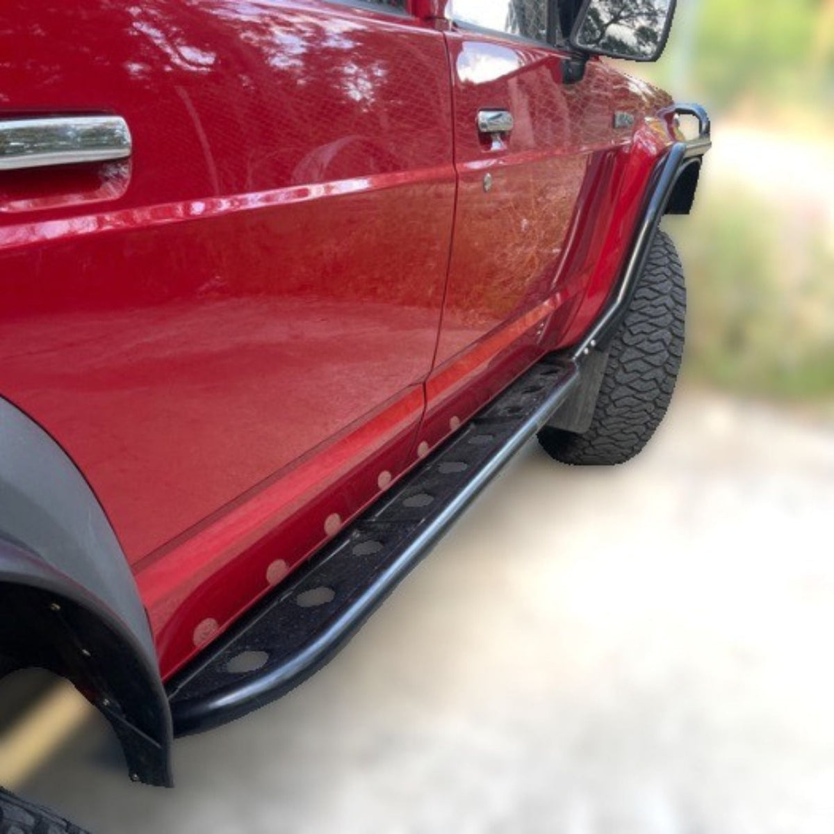 Traditional Open Rock Sliders to suit GQ Nissan Patrol - Dimple Die Infills / Scrub Rails: Yes, to suit ARB bull bar