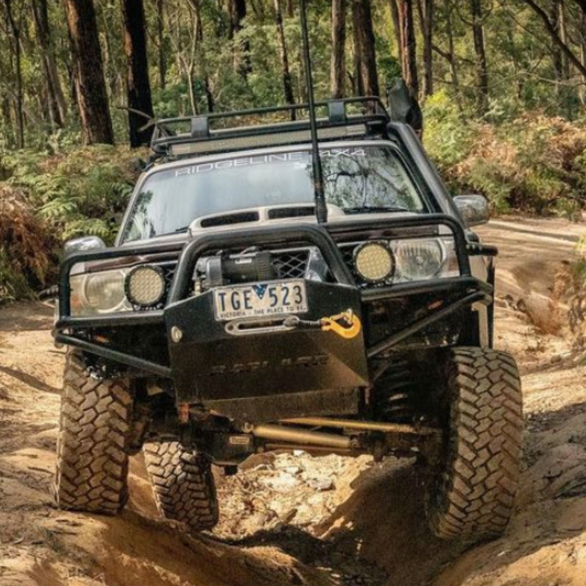GU Nissan Patrol Hooped Comp Bar - Series 4 / Low Mount Winch