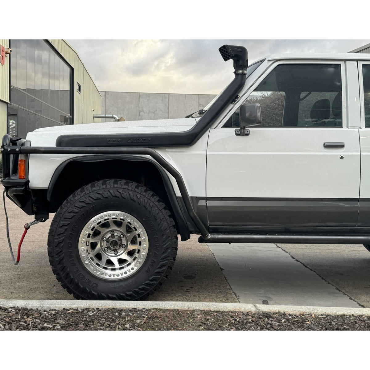 Revolution Rock Sliders to suit GQ Nissan Patrol (LWB Only) - Black Checker Top / Scrub Rails: Yes, (suits Raslarr bars only)