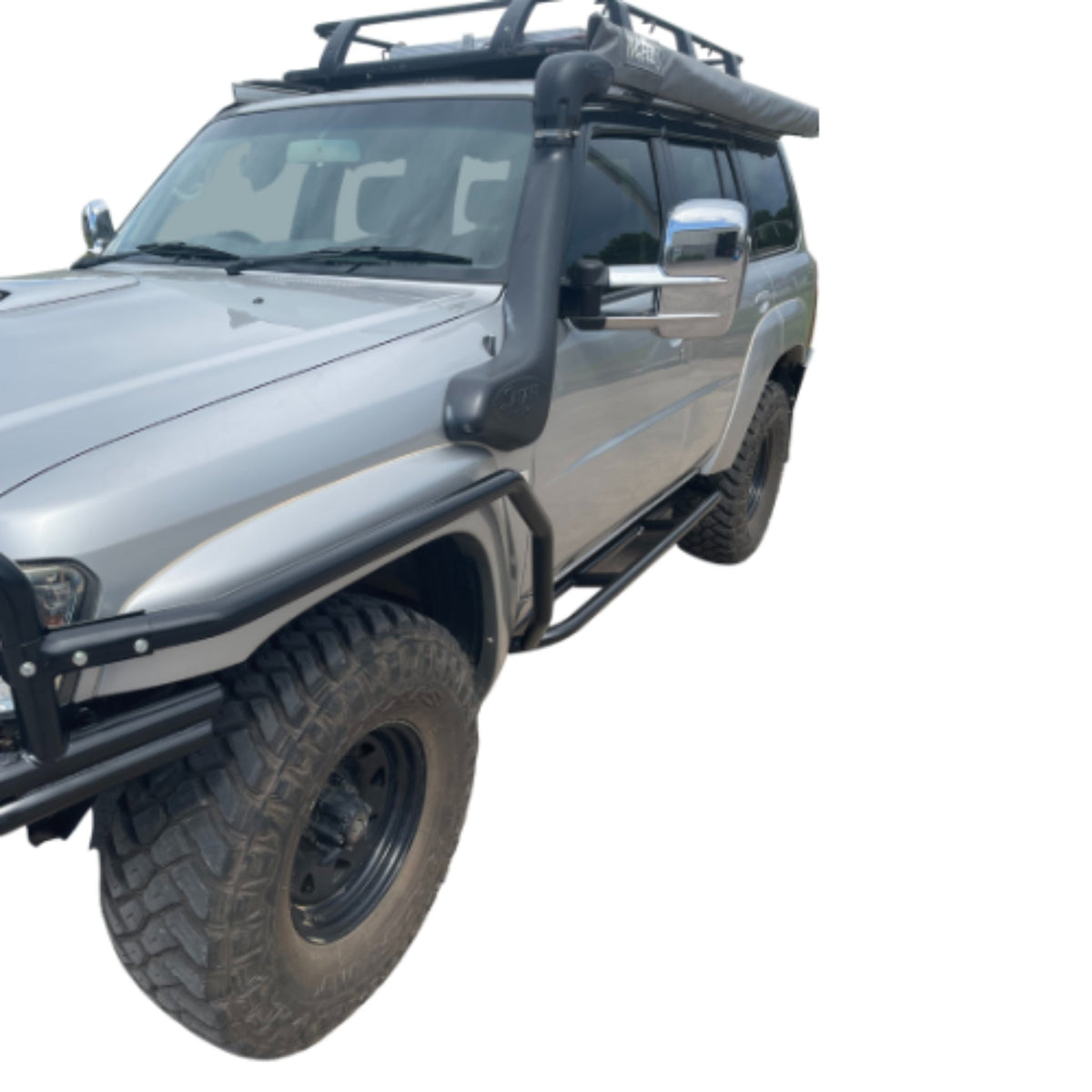 GU Nissan Patrol Traditional Rock Sliders & Rails (Bolt on) [LONG] - Series 4 / Dimple Die Infills