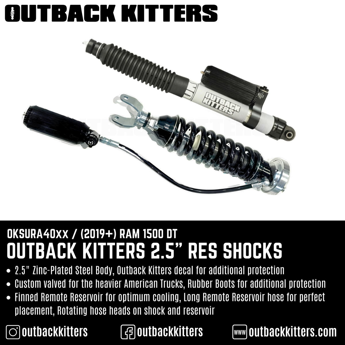 Outback Kitters - 2.5" Reservoir Shocks for Ram 1500 DT (2019+)