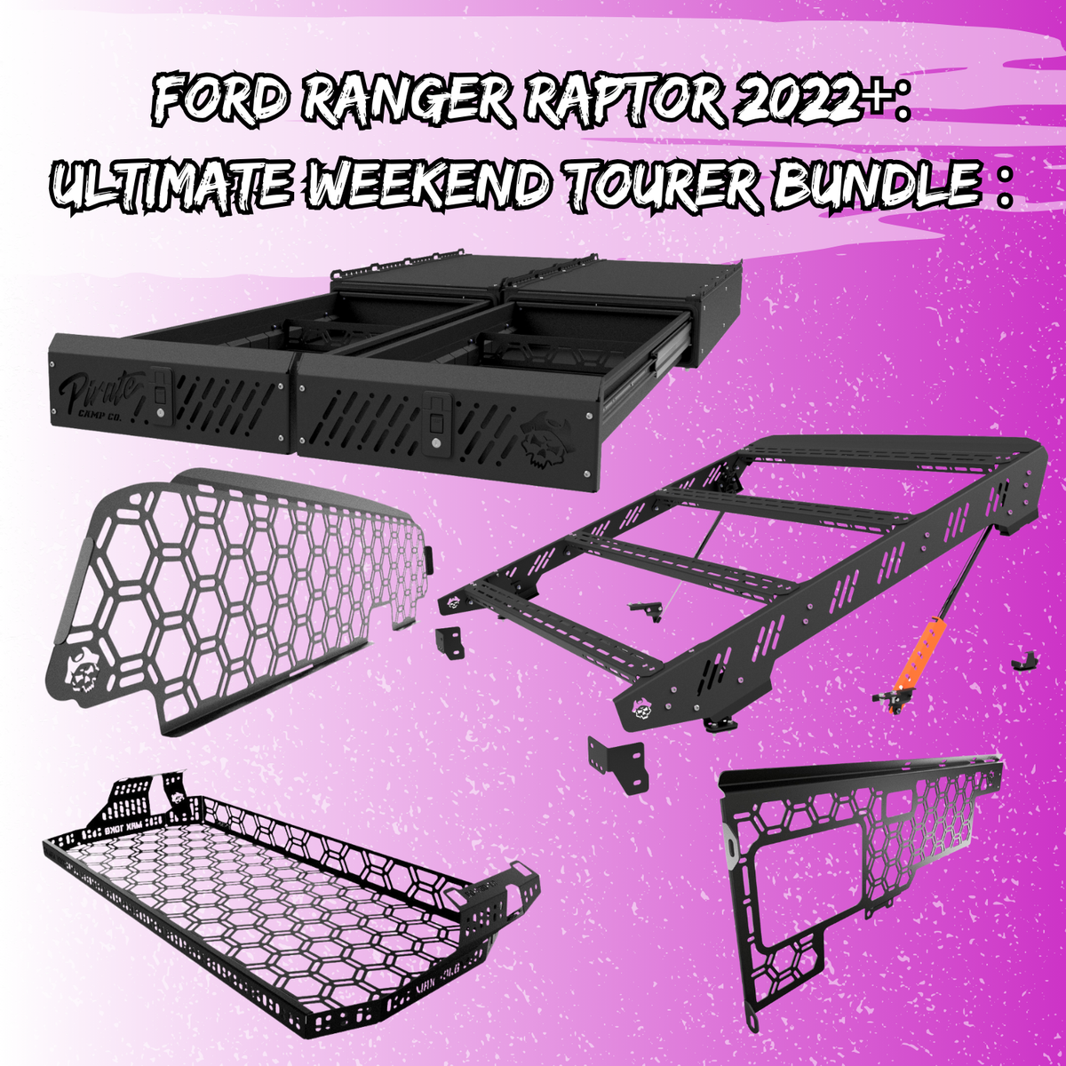 Ford Ranger Raptor 2022+ - Ultimate Weekend Tourer Bundle (Dual Cab) - No Thank you. No Drawer Dividers / Yes Please. Add EVA Foam Inserts