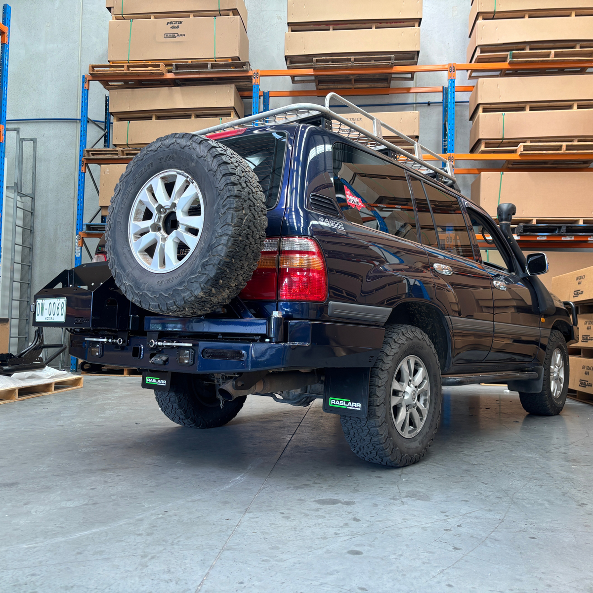 100 Series IFS Toyota LandCruiser Rear Bar V2 (Super High Clearance) - 2004 / Side Hoops: Yes