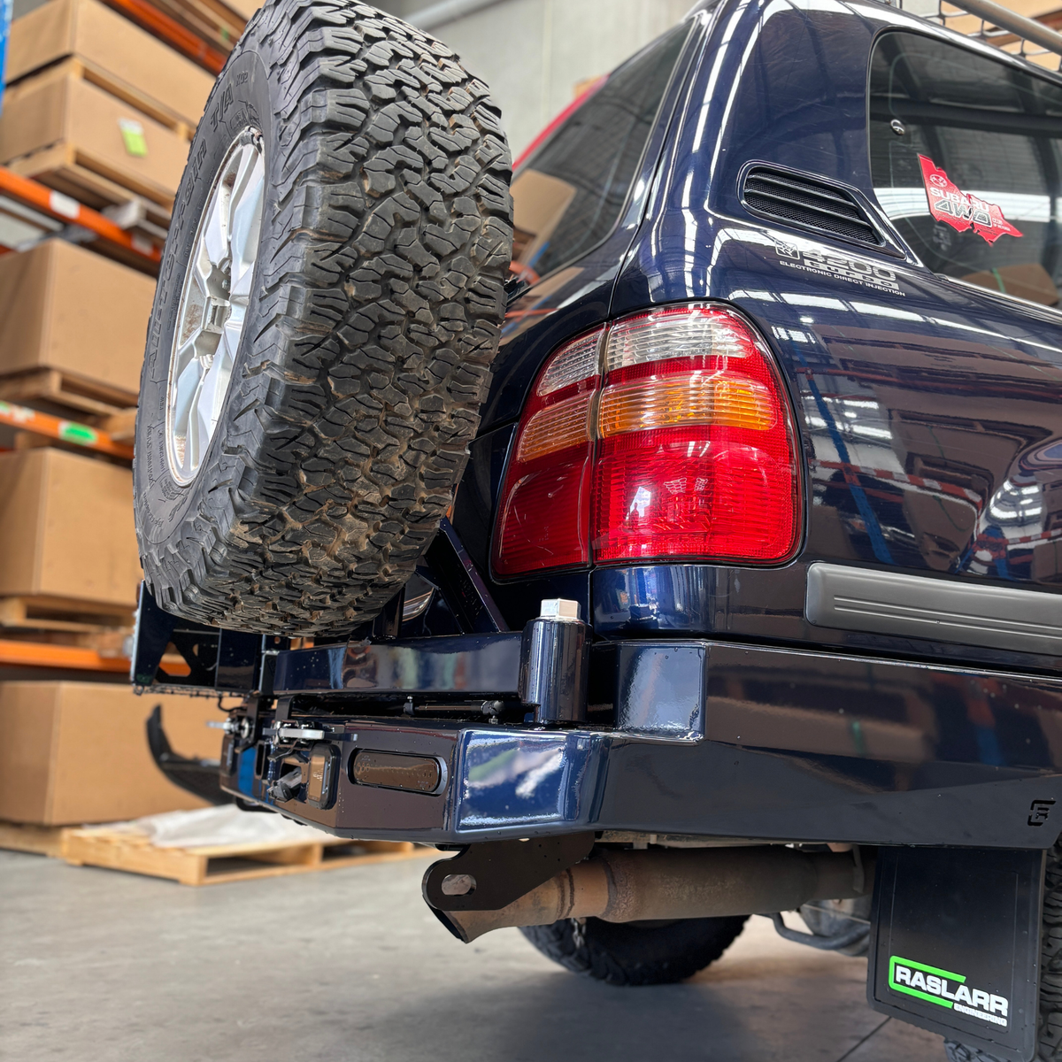 100 Series IFS Toyota LandCruiser Rear Bar V2 (Super High Clearance) - 2004 / Side Hoops: Yes