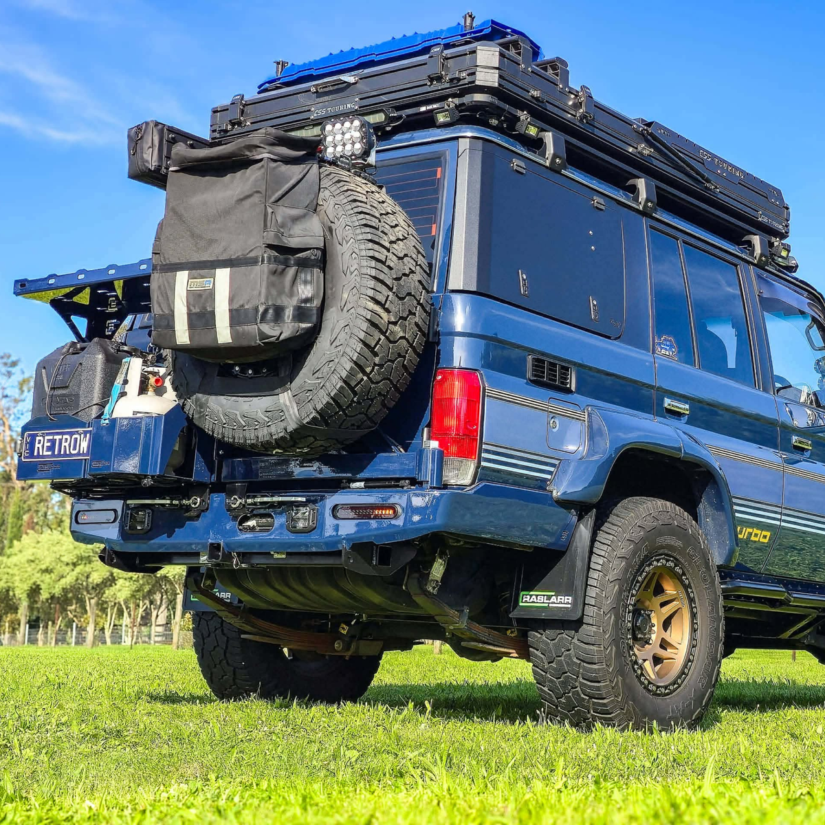 76/78 Series Toyota LandCruiser "V2" Rear Bar - 78 Series / GXL / Side Hoops: Yes