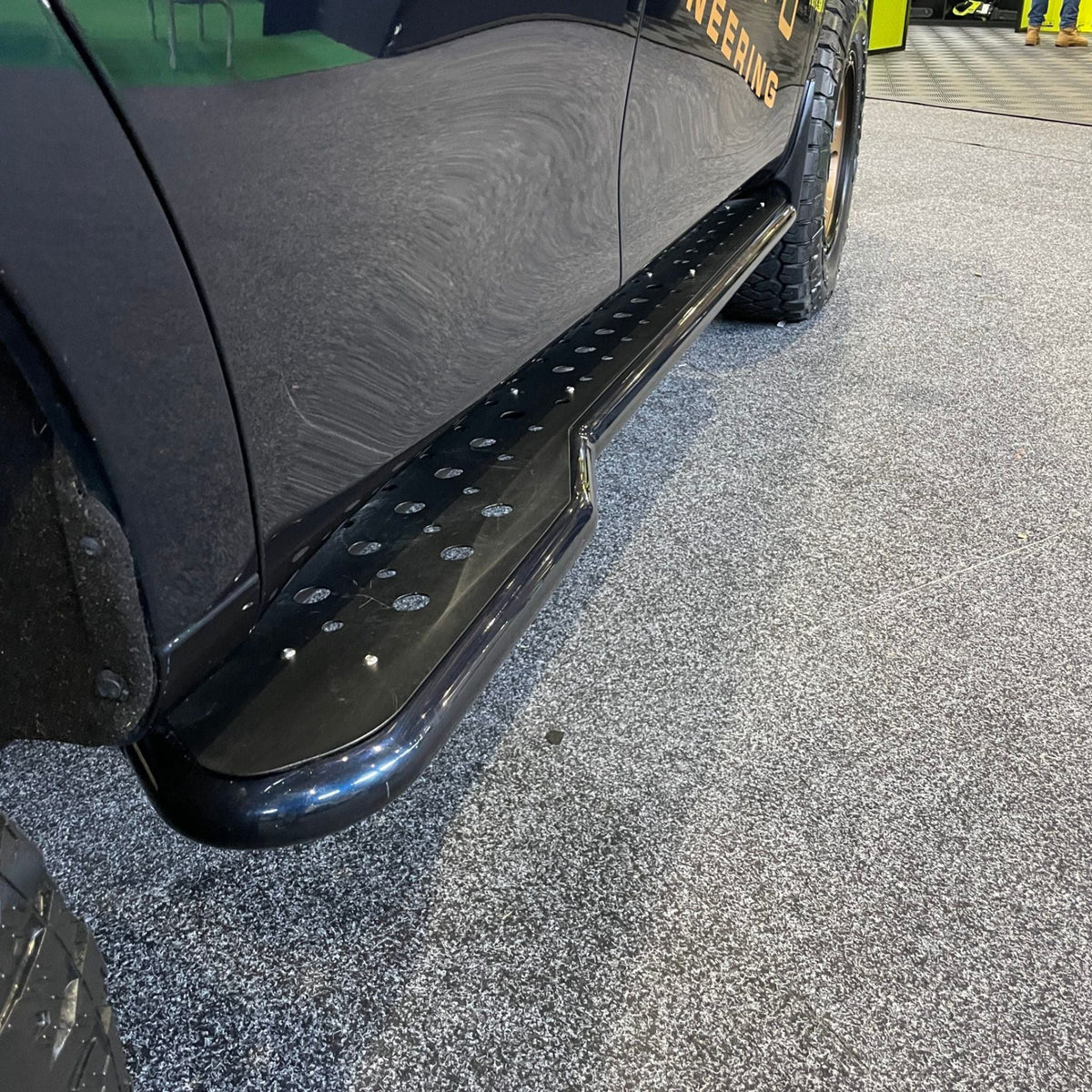 S1-3 Y62 Nissan Patrol Revolution Rock Sliders - Black Checker Top / Series 3 / Ti