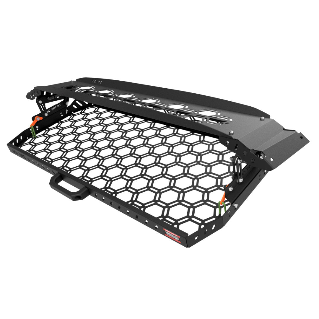 Drop Down Rear Roof Parcel Shelf | Nissan Y62 Patrol - Parcel Shelf + (1 x Small + 1 x Medium + 1 x Large Wildtrak Canvas Bag)