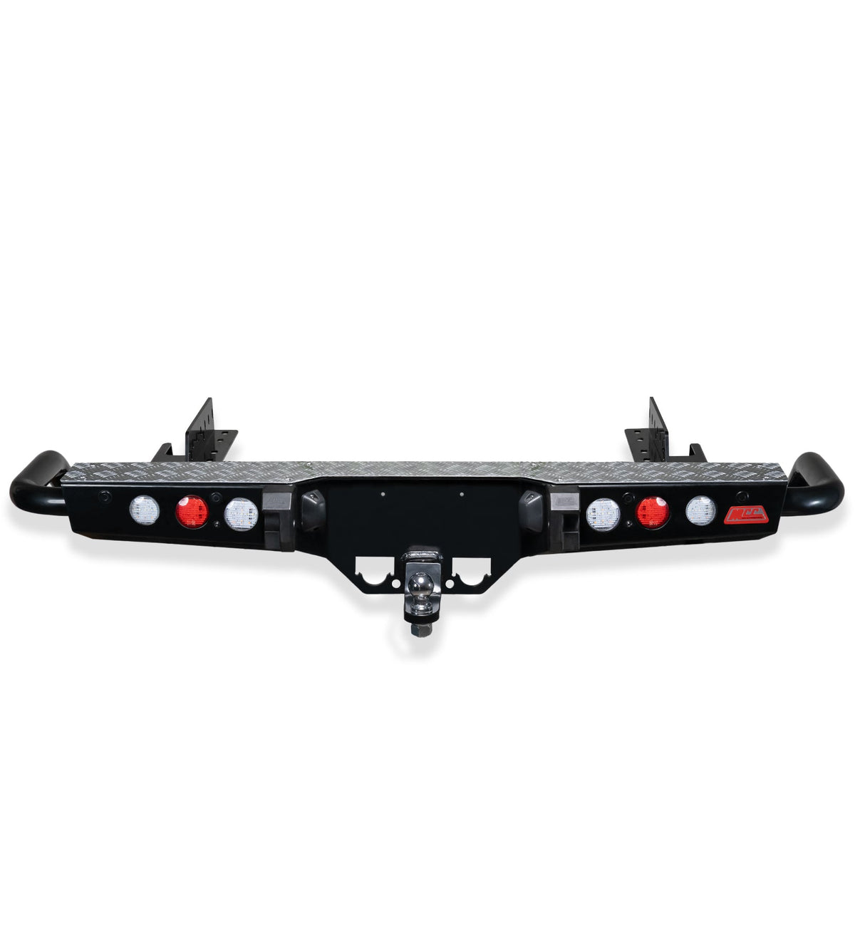 Navara D22 1997-2015 022-03 Jack Rear Bar with Light kit and Chrome Step Plate Package - SKU MCC-03008-203SPL