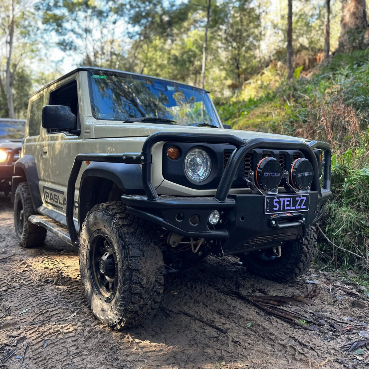 Suzuki Jimny JB74 Revolution Rock Sliders - Black Custom Top / Scrub Rails: No