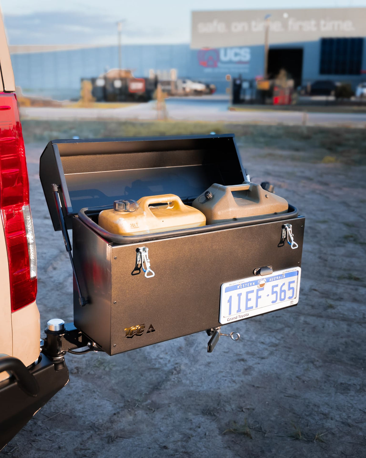 The Cruiser Company - Lockable Toolbox/Twin Jerry Can Holder