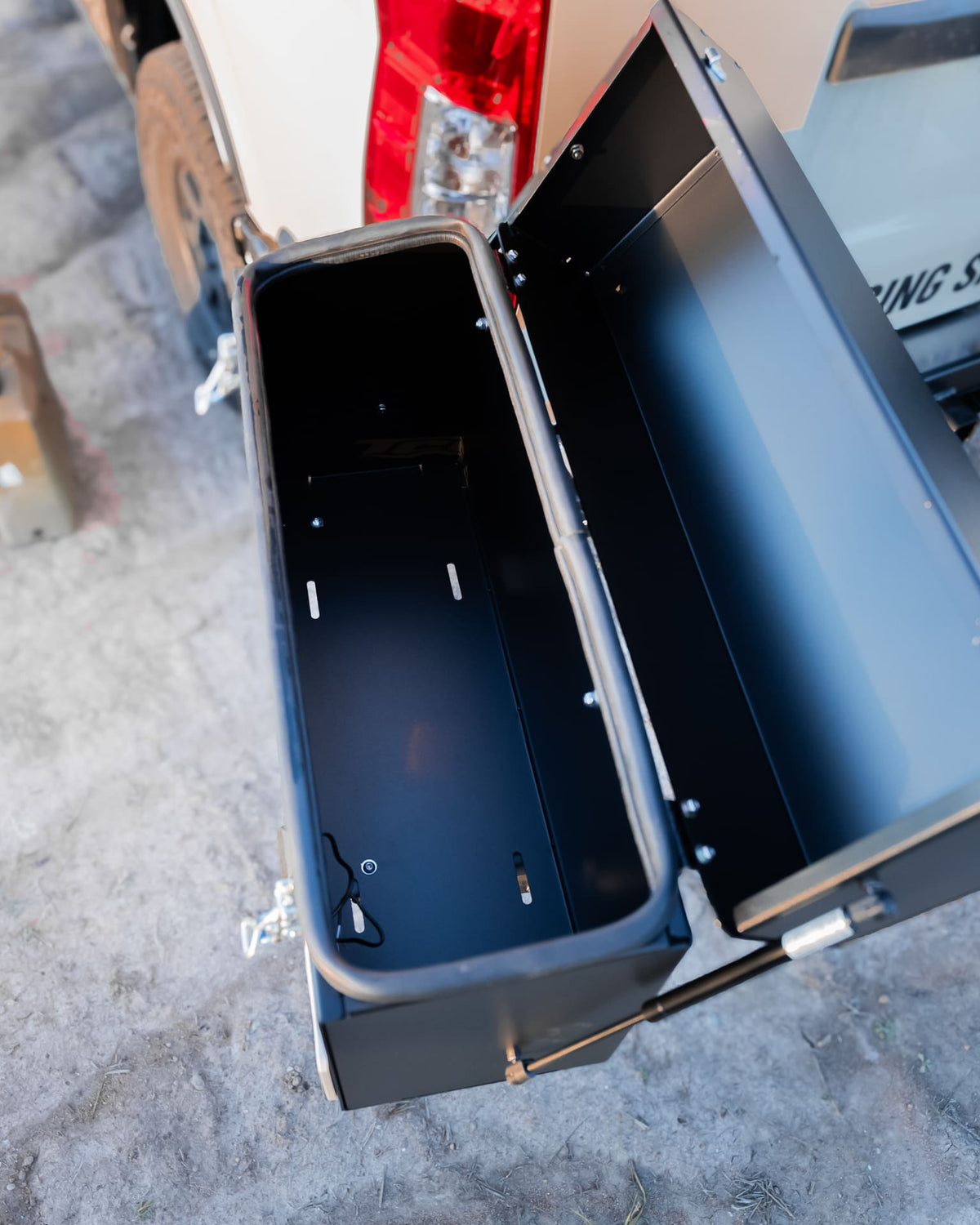 The Cruiser Company - Lockable Toolbox/Twin Jerry Can Holder