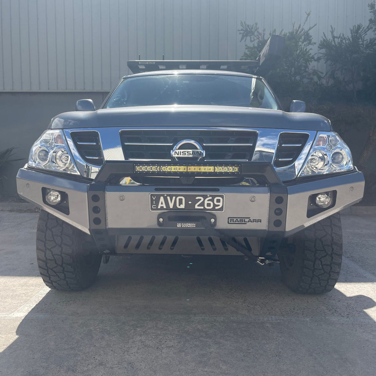 S1-3 Y62 Nissan Patrol Low Line (Winter) Bull Bar - 2 Sensors / Ti-L / Light Bar Kit: No