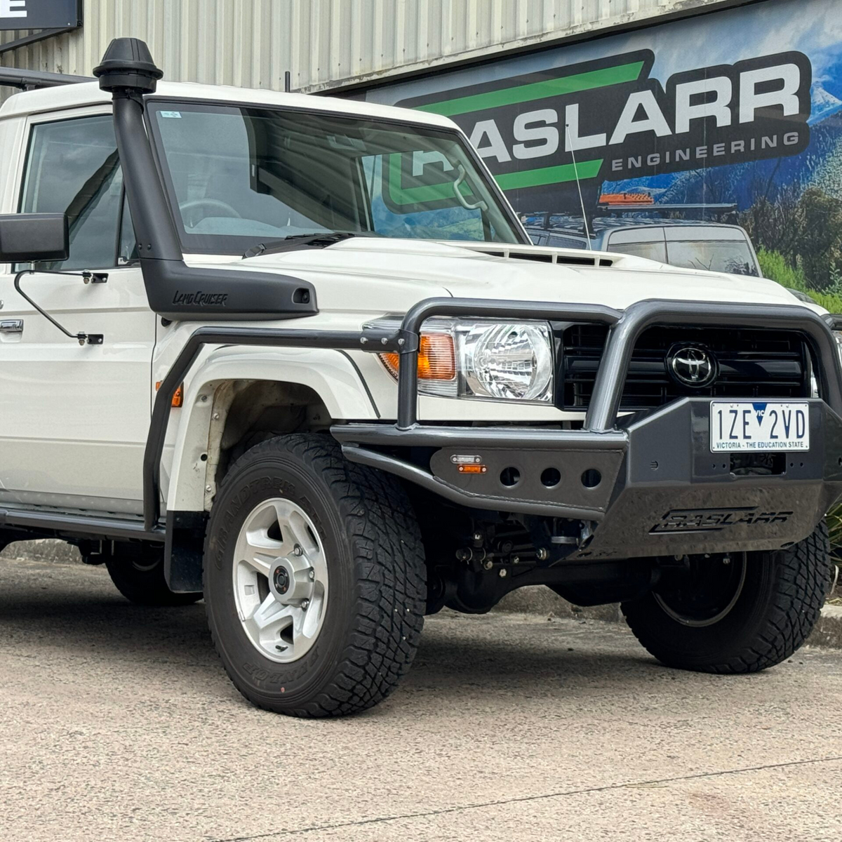 79 Series Single Cab Toyota LandCruiser Revolution Rock Sliders & Rails - Multi Hole Top / DPF Model, 2016-2023, Pre Facelift