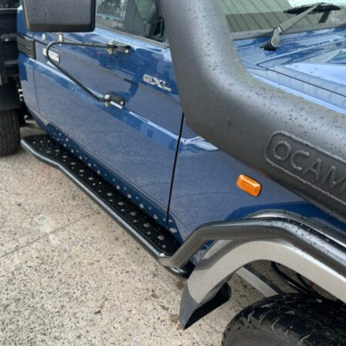 79 Series Single Cab Toyota LandCruiser Revolution Rock Sliders & Rails - Black Custom Top / DPF Model, 2016-2023, Pre Facelift