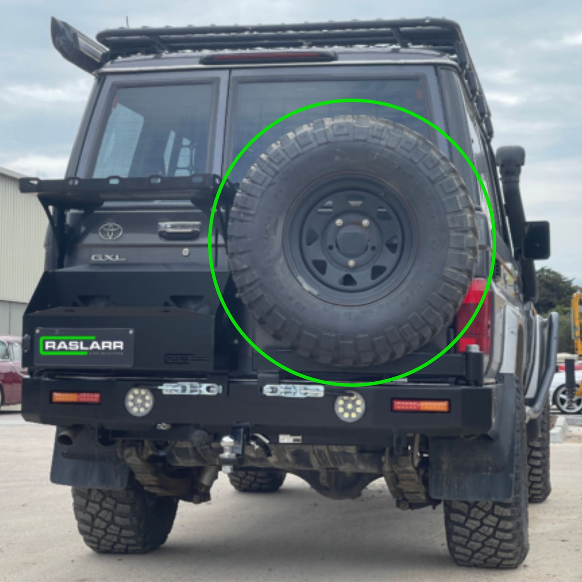 76 Series Toyota LandCruiser RHS Rear Wheel Carrier for Rear Bar