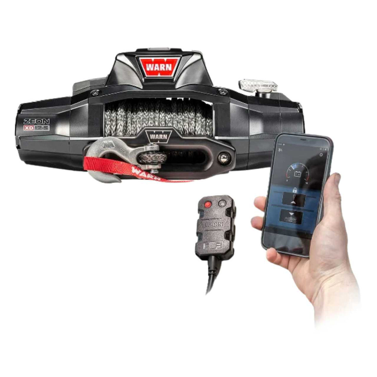 WARN ZEON XD 12-S 12,000lb 12V Electric Winch, 80ft Spydura Synthetic Rope