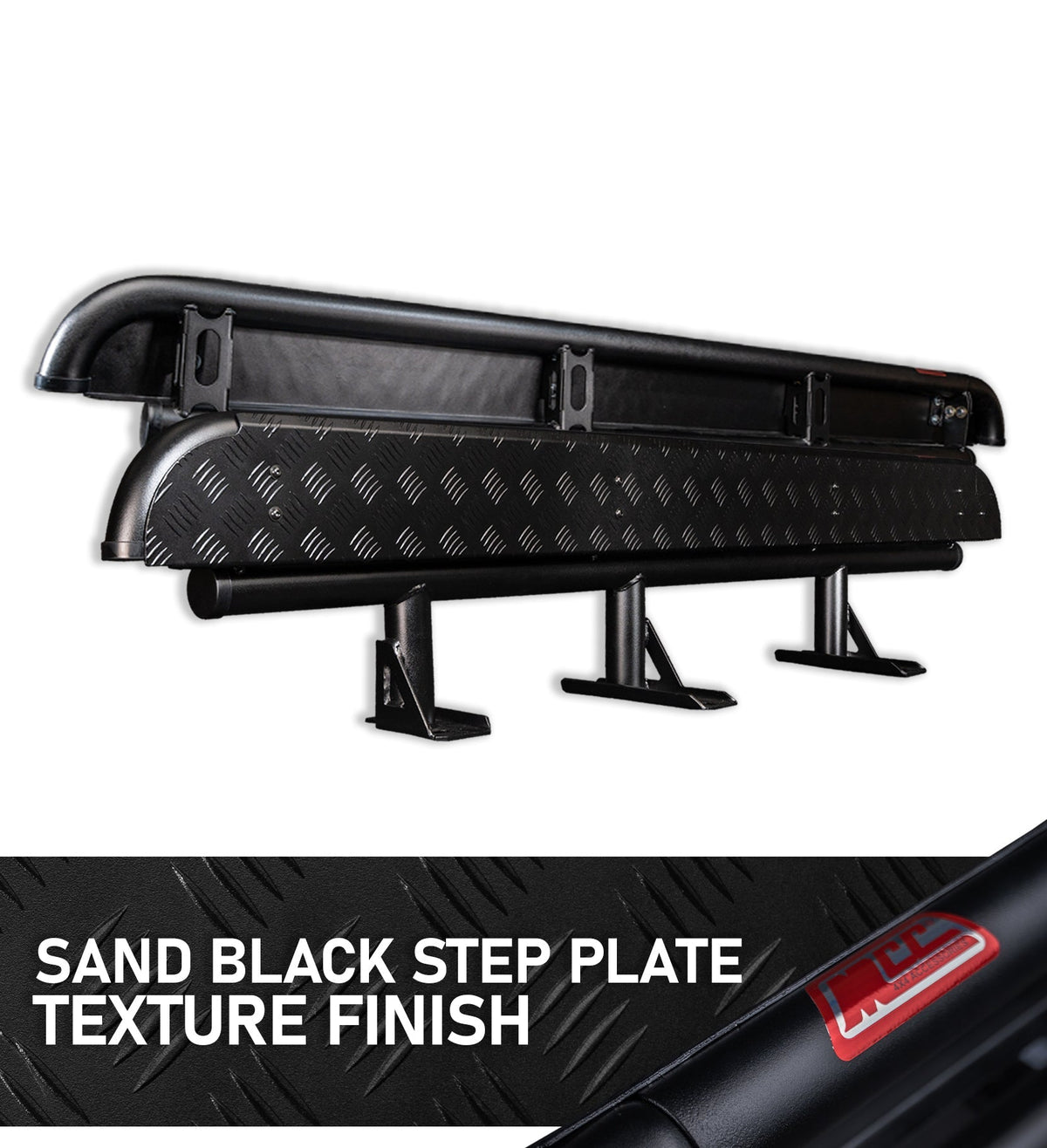 Hilux N80 2016-Current 309SBK Side Step Package (Sand Black) - SKU MCC-01017-309SBS
