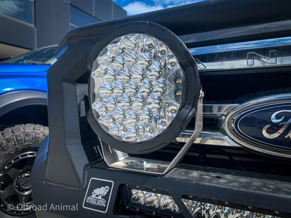 Offroad Animal Ass Kicker 9" Round LED Driving Light/Spotlight with Side Shooter (Pair)