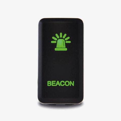 On/Off Switch with Green/Green LEDs and Beacon icon suitable for Hilux Pre 2015, Prado 120