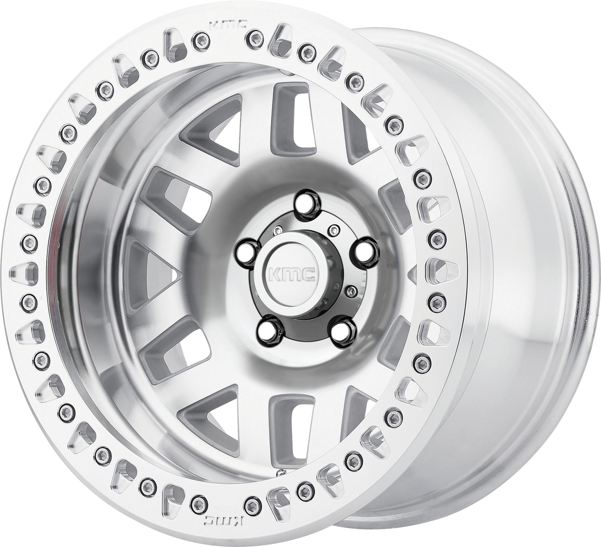 KM229 Machete Crawl - 17x9, 8x165.1 PCD, -38mm offset, Satin Black Machined Bead Ring