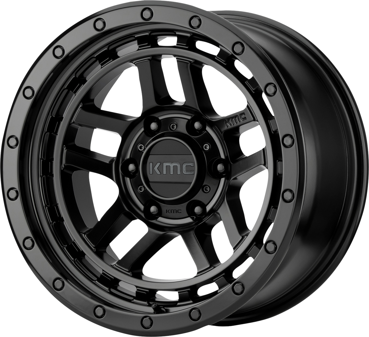 KM540 Recon - 17x8.5, 6x139.7 PCD, +18mm offset, Gloss Black Machined with Red Tint