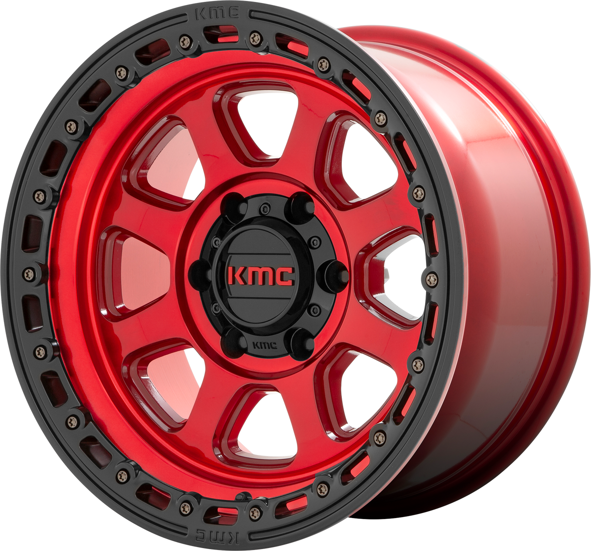 KM548 Chase - 17x9, 8x165.1 PCD, -12mm offset, Satin Black with Gloss Black Lip
