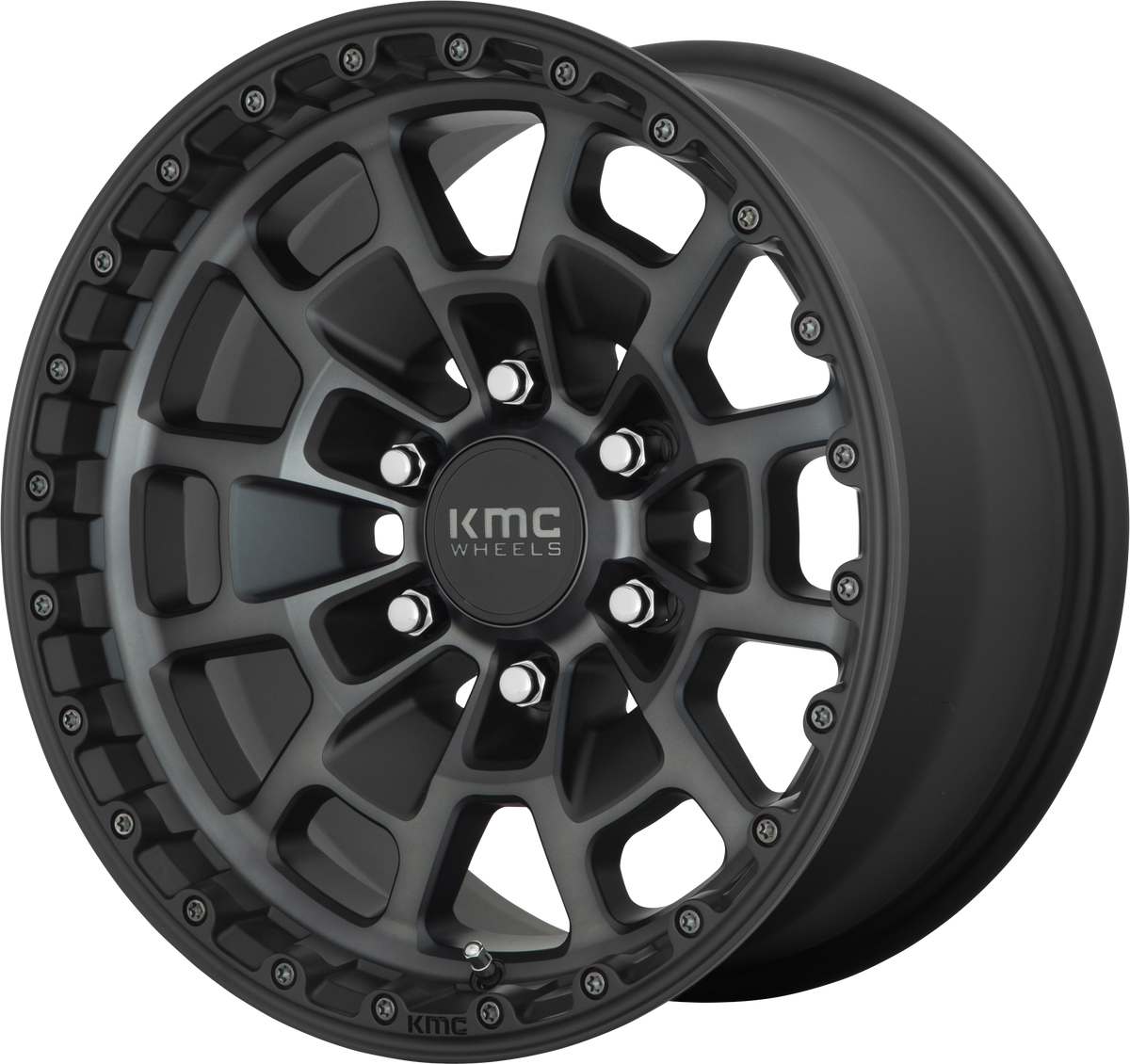 KM718 Summit - 16x8, 6x120 PCD, 0mm offset, Satin Black with Grey Tint