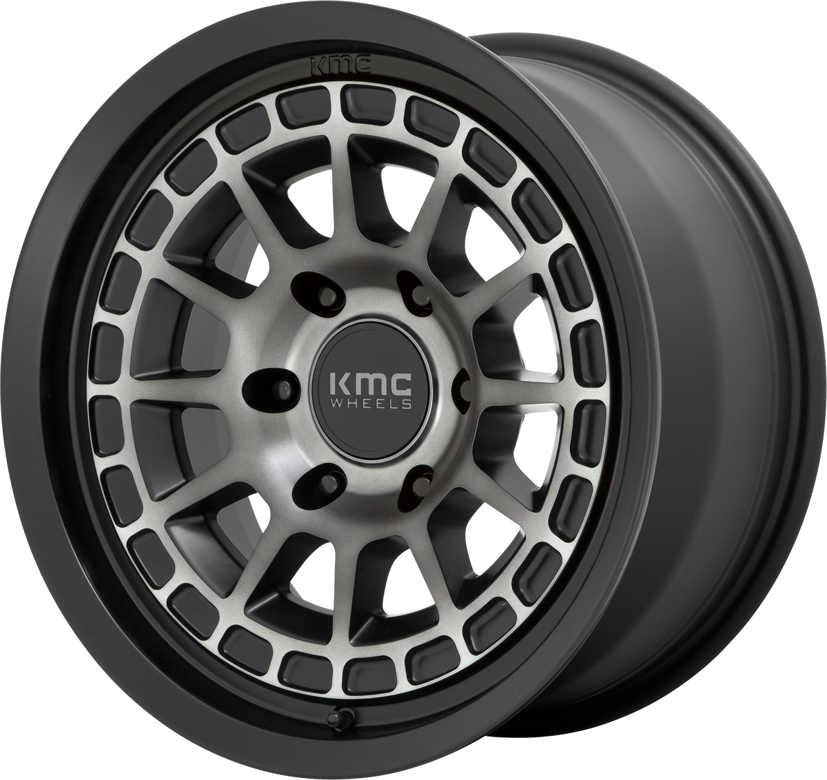 KM719 Canyon - 17x8, 6x139.7 PCD, +35mm offset, Satin Black with Grey Tint
