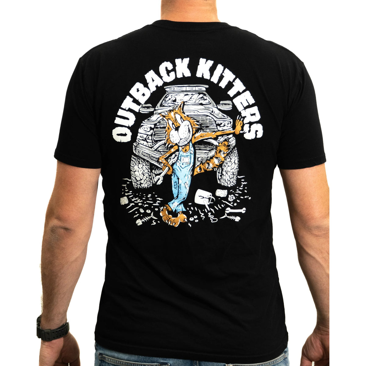 "Mecatnic" Tee - Black - Small by Outback Kitters