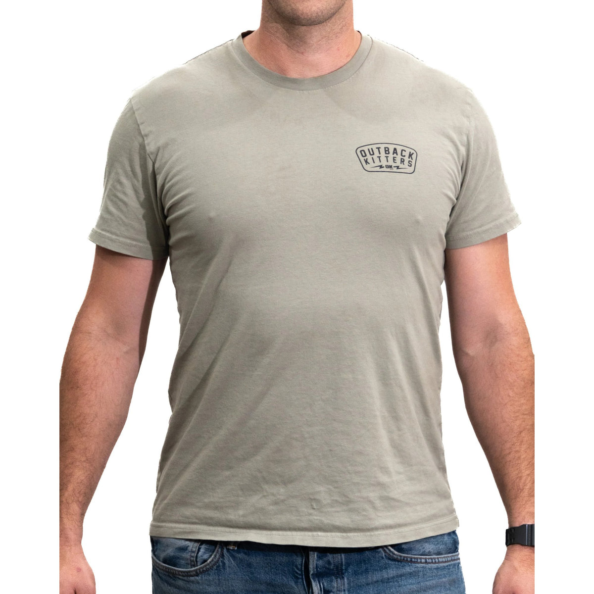 "Hero" Tee - Taupe - Small by Outback Kitters