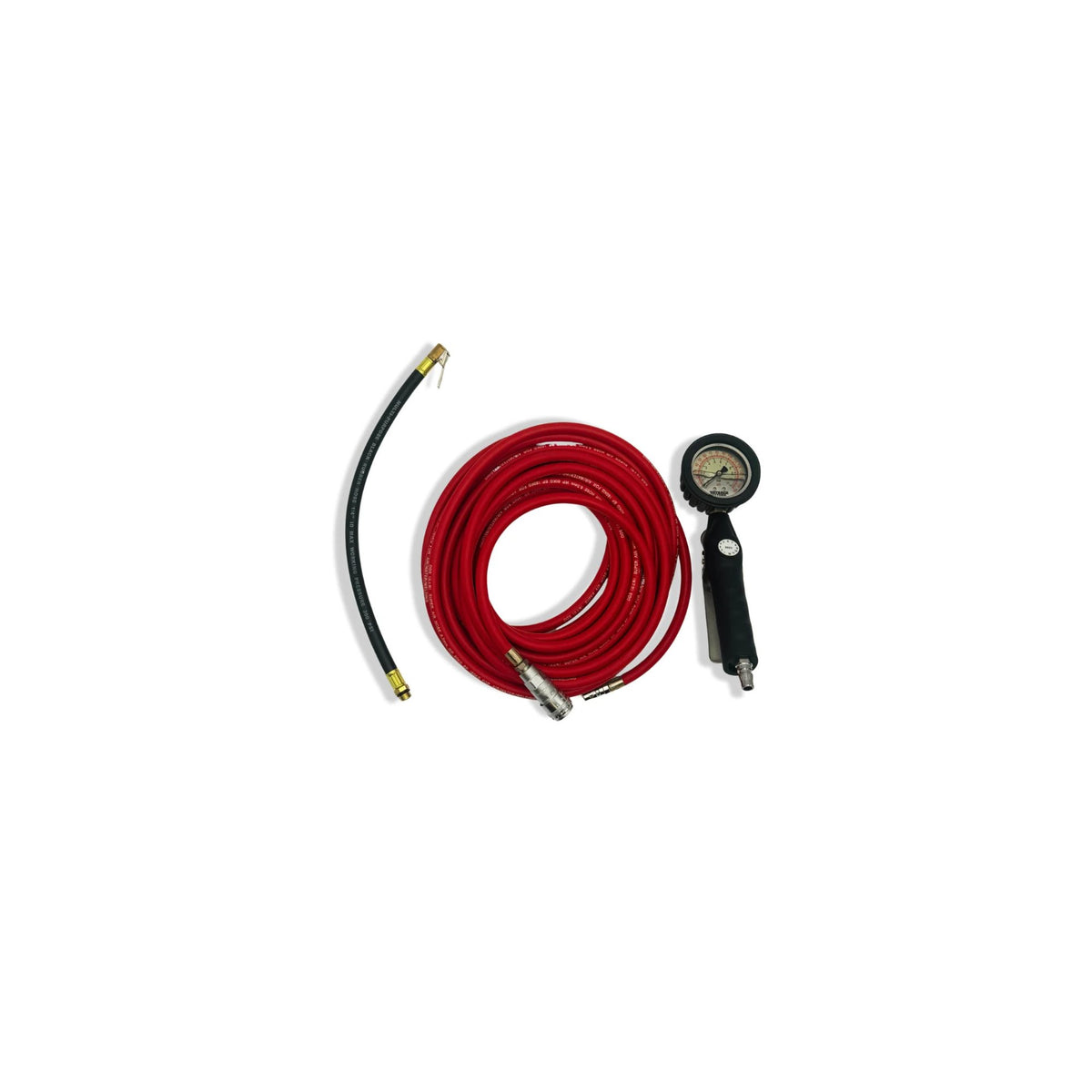 Tyre Inflator Pressure Gauge with 10m Air Hose (6.5mm ID), Nitto Fitting and Black Carry Case by Outback Kitters