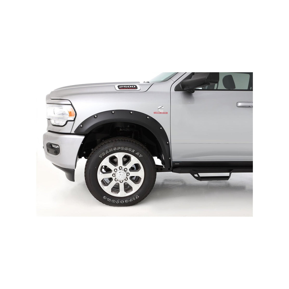 2" Smooth Pocket/Rivet Style Fender Flares, Black, Front & Rear suits Ram 2500/3500 (19-24) by Husky Liners
