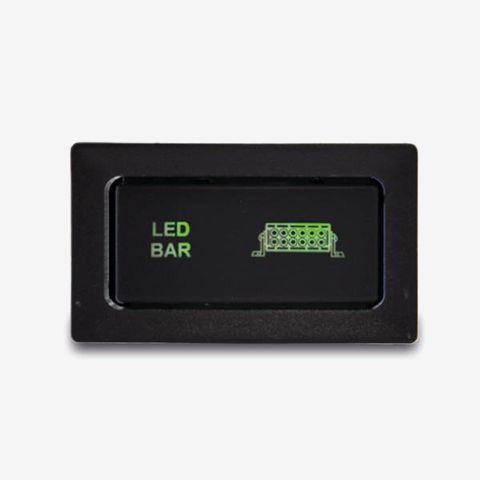 On/Off Switch with Green/Green LEDs and LED Bar icon suitable for Toyota 80 Series