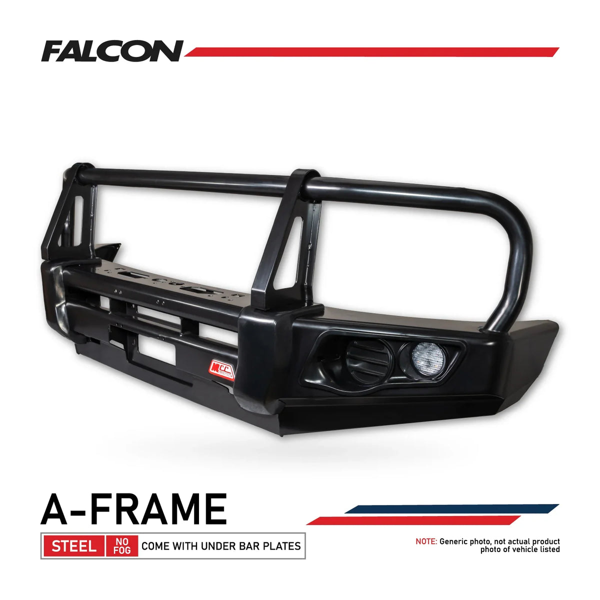 Patrol GQ (Wagon) 1987-1997 707-02 Falcon Bull Bar Black A-Frame Package (No Foglight) - SKU MCC-03001-702