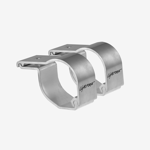 Two Bar Clamps (Polished) to suit 56mm and 65mm Diameter Bars
